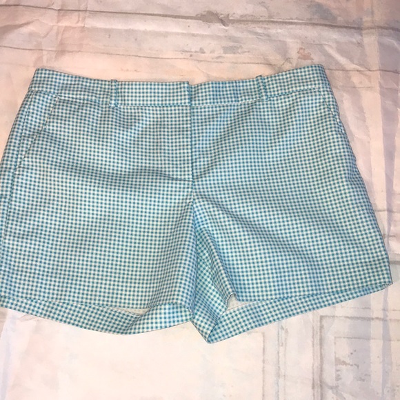 Michael Kors Pants - Michael Kors White and Blue Plaid Shorts